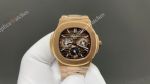 Patek Philippe Nautilus Swiss Cal.240 Movement Rose Gold Band Black/White Face Watch 40mm 